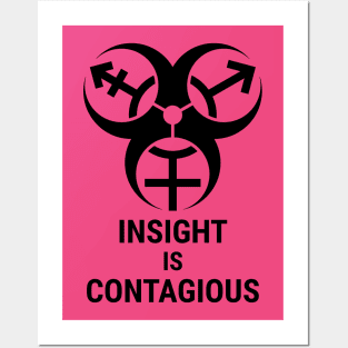 insight is contagious (trans biohazard) - black text Posters and Art